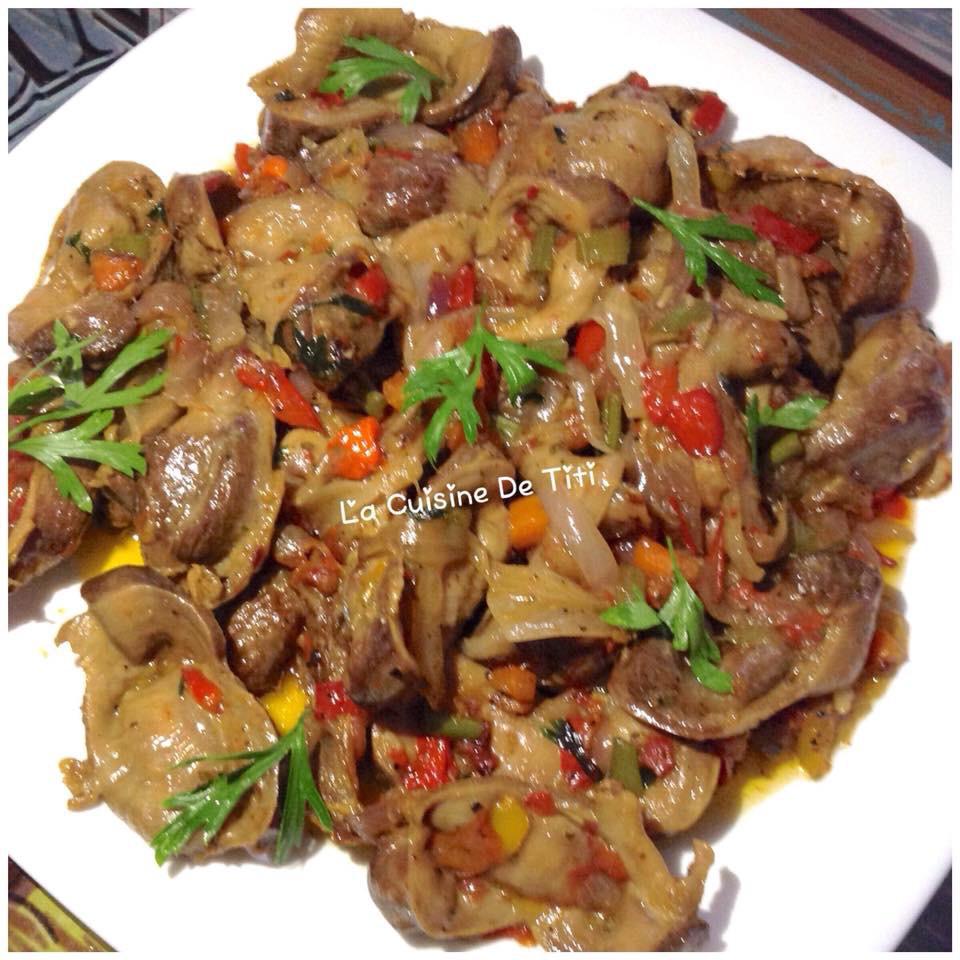 Recette Gésiers sautés à l’épreuve physique remembélé aux légumes VOIXVOIE DE FEMME S