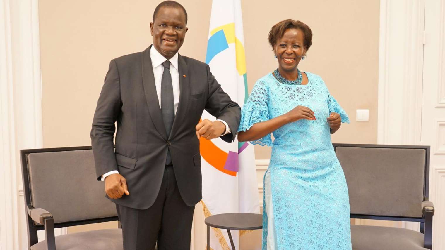 Francophonie : tête-à-tête entre Amadou Soumahoro et Louise Mushikiwabo à Paris