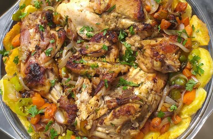 Recette : poulet à l’ail sur son nids de pommes de terre sautées