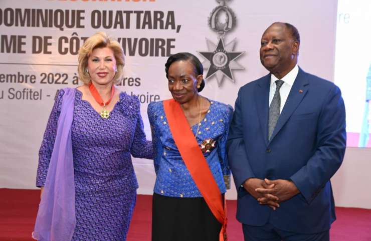 <strong>Œuvres de bienfaisance : Dominique Ouattara élevé à la Dignité de grand officier de l’ordre national</strong>